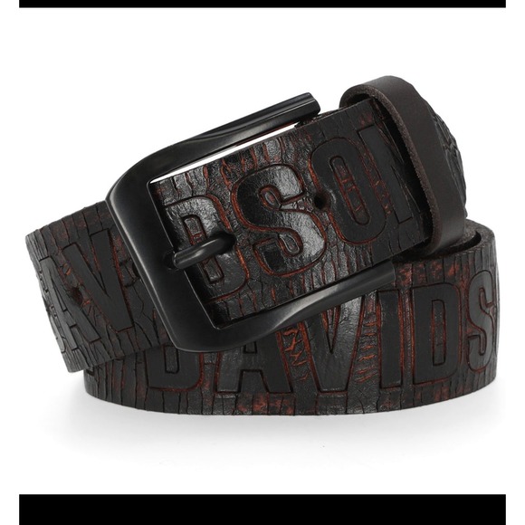 Harley-Davidson Belt Mens 50/52 Brown NEW Embossed Logo BMM027 Biker Leather